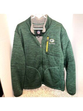 Green Bay Packers G-III Men’s Sherpa Fleece Full Zip Embroidered Jacket Green L